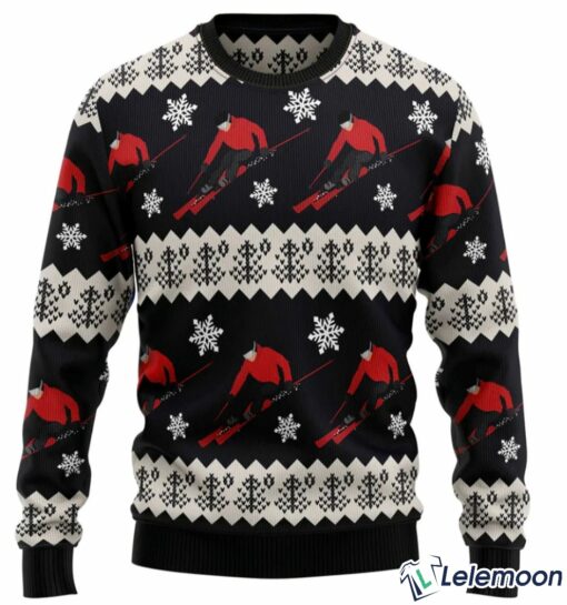 Skiing Christmas Ugly Christmas Sweater $41.95