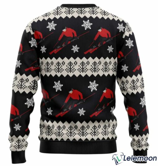 Skiing Christmas Ugly Christmas Sweater $41.95