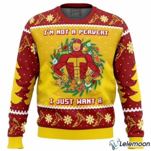 Turbo Man I'm not a pervert I Just Want A Christmas Sweater