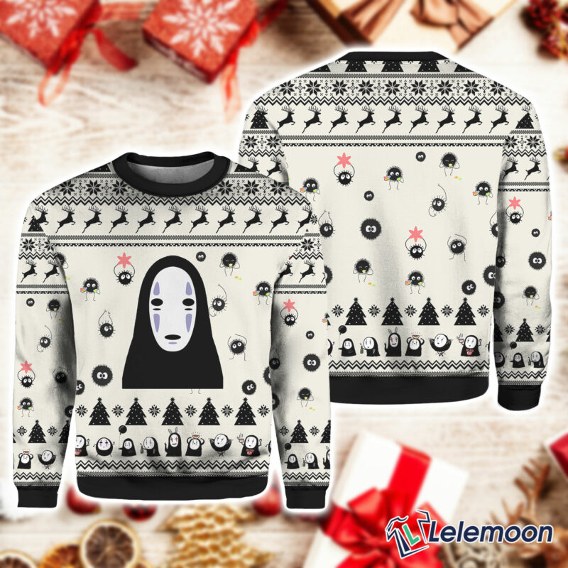 No Face White Christmas Gift Ugly Christmas Sweater $41.95