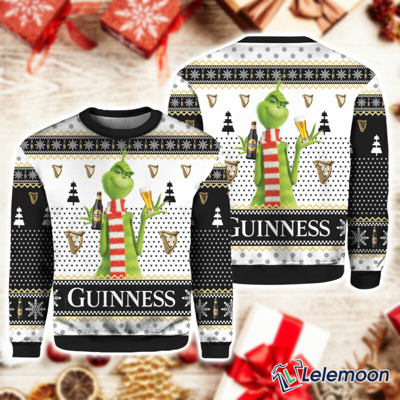 Guinness Grnch Ugly Christmas Sweater $41.95