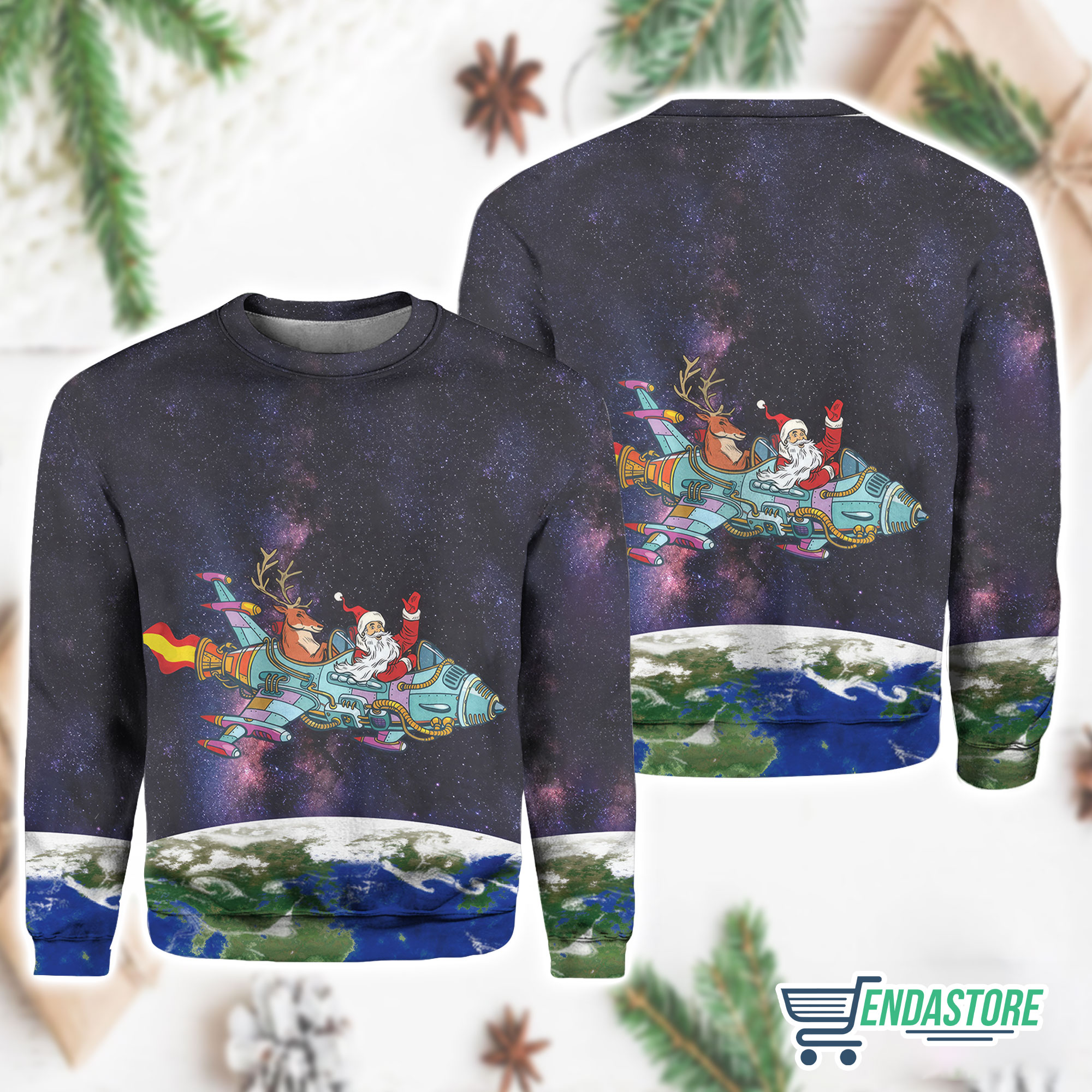 Santa in the space Christmas sweater Santa in the space Christmas sweater $41.95