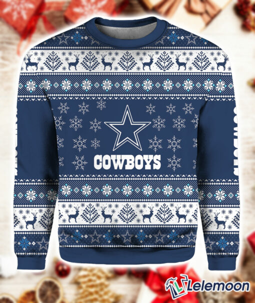Cowboys Christmas Sweater All Over Print 3D $41.95