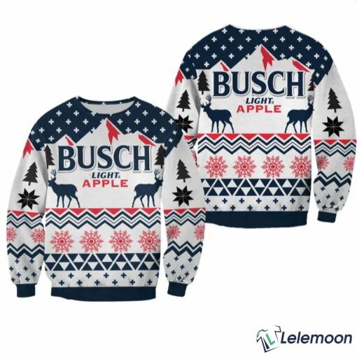 Busch Light Apple Ugly Christmas Sweater $41.95