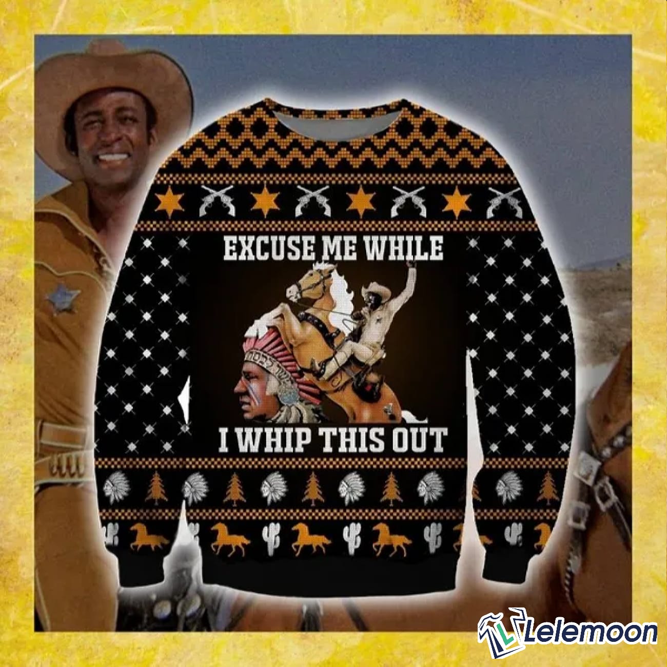 Blazing saddles christmas sweater deals