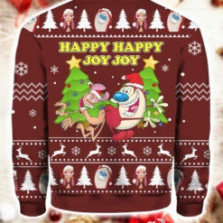 Happy Happy Joy Joy Ren And Stimpy Christmas Ugly Sweater $41.95