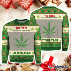 Hobby New Lit This Year Weed Ugly Christmas Sweater $41.95