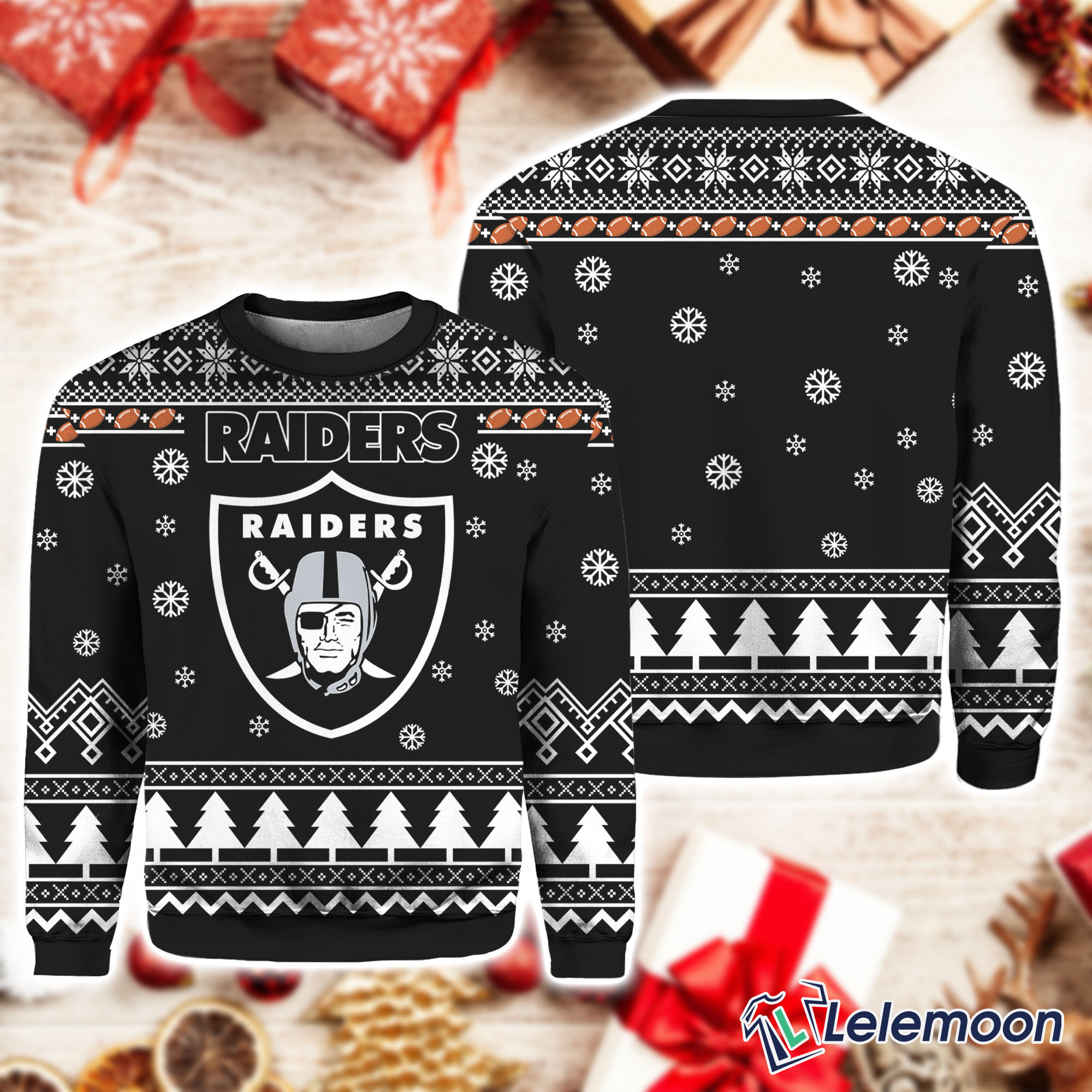Raiders Ugly Christmas Sweater Lelemoon