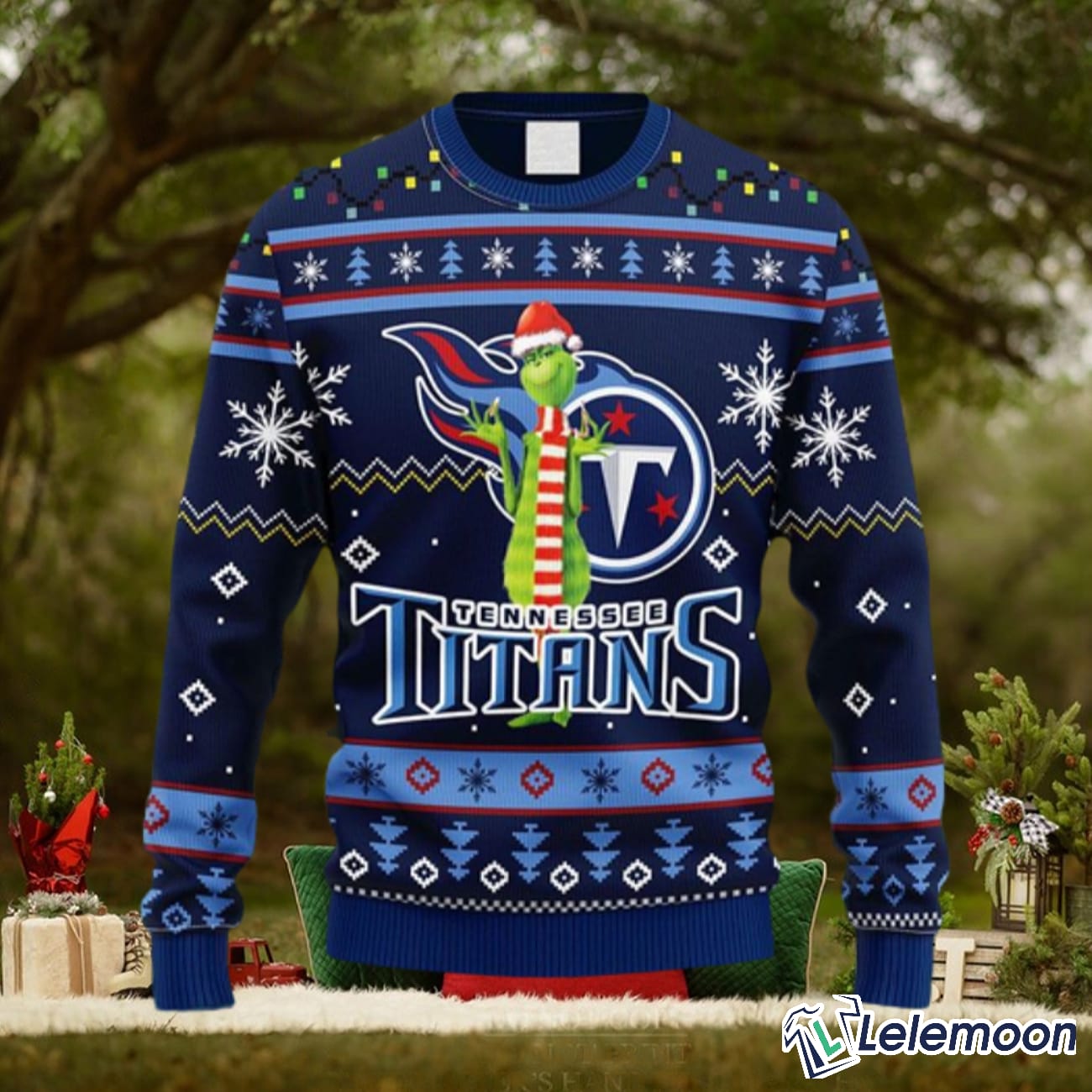 Titans Funny Grnch Christmas Ugly Sweater For Men Women Lelemoon