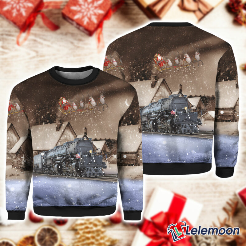 Union Pacific Railroad Big Boy No 4014 Steam Ugly Christmas Sweater $41.95