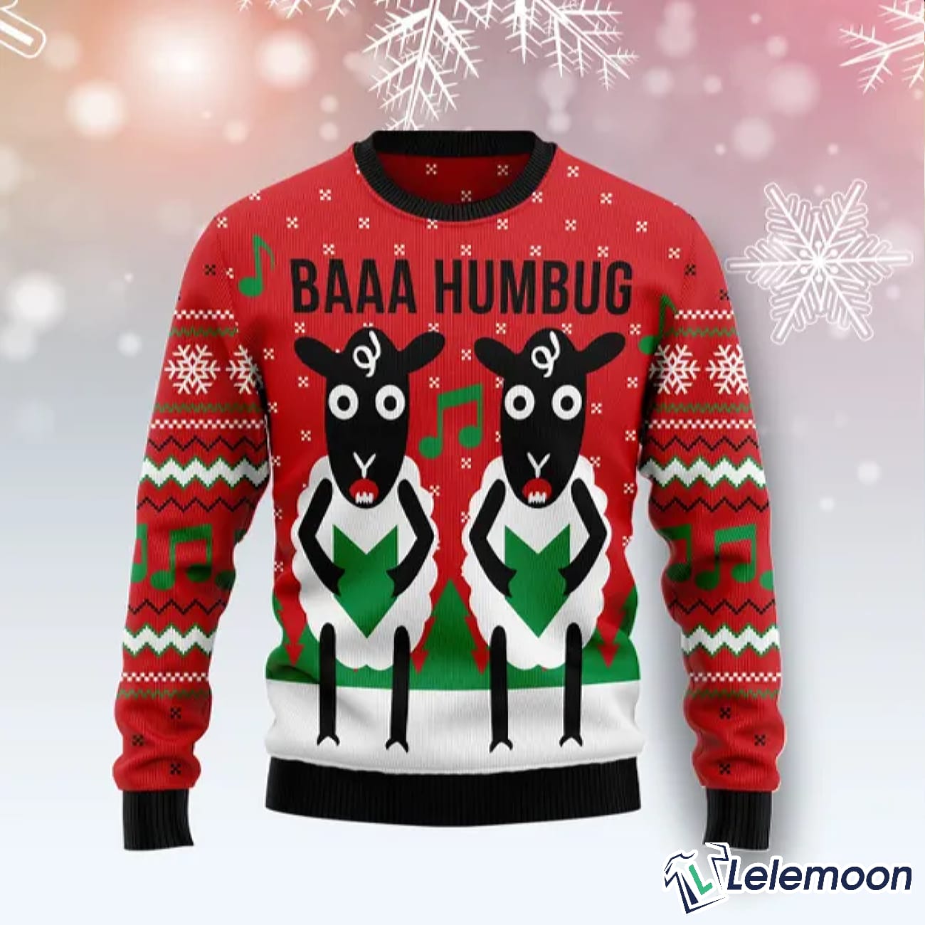 Vintage Sheep Baaa Humbug Ugly Christmas Sweater Lelemoon