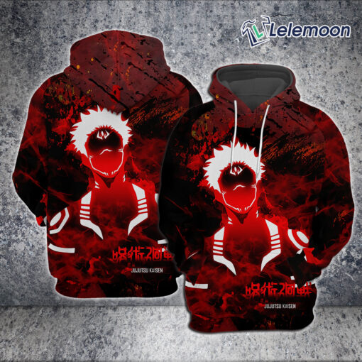 Jujutsu Kaisen Gojo Satoru Red Hoodie Sweatshirt 3D Print Lelemoon