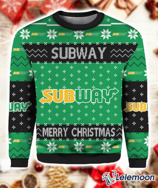 Subway Fast Food Ugly Christmas Sweater $41.95