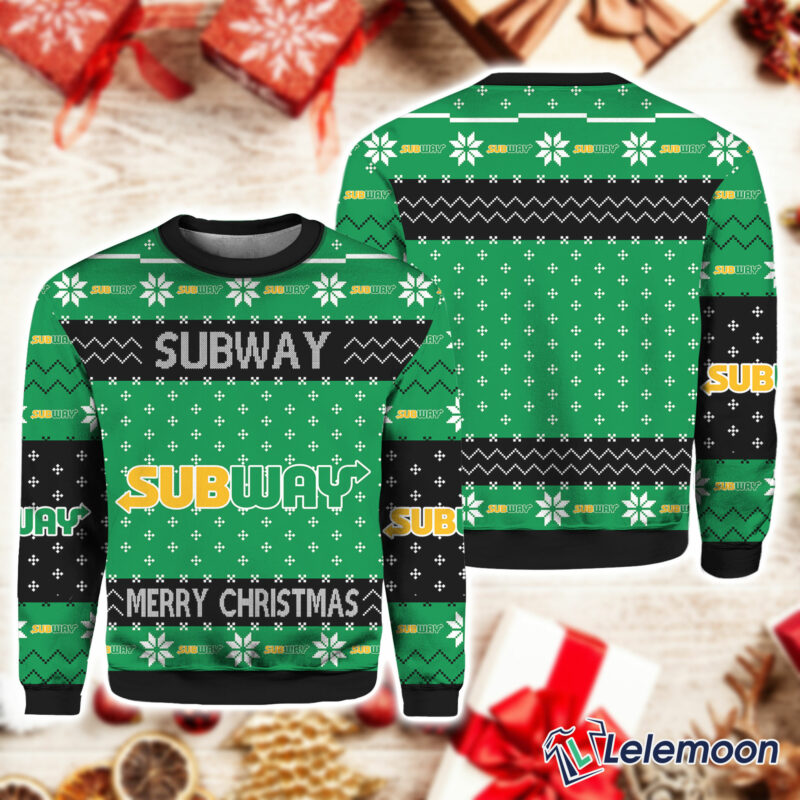 Subway Fast Food Ugly Christmas Sweater $41.95