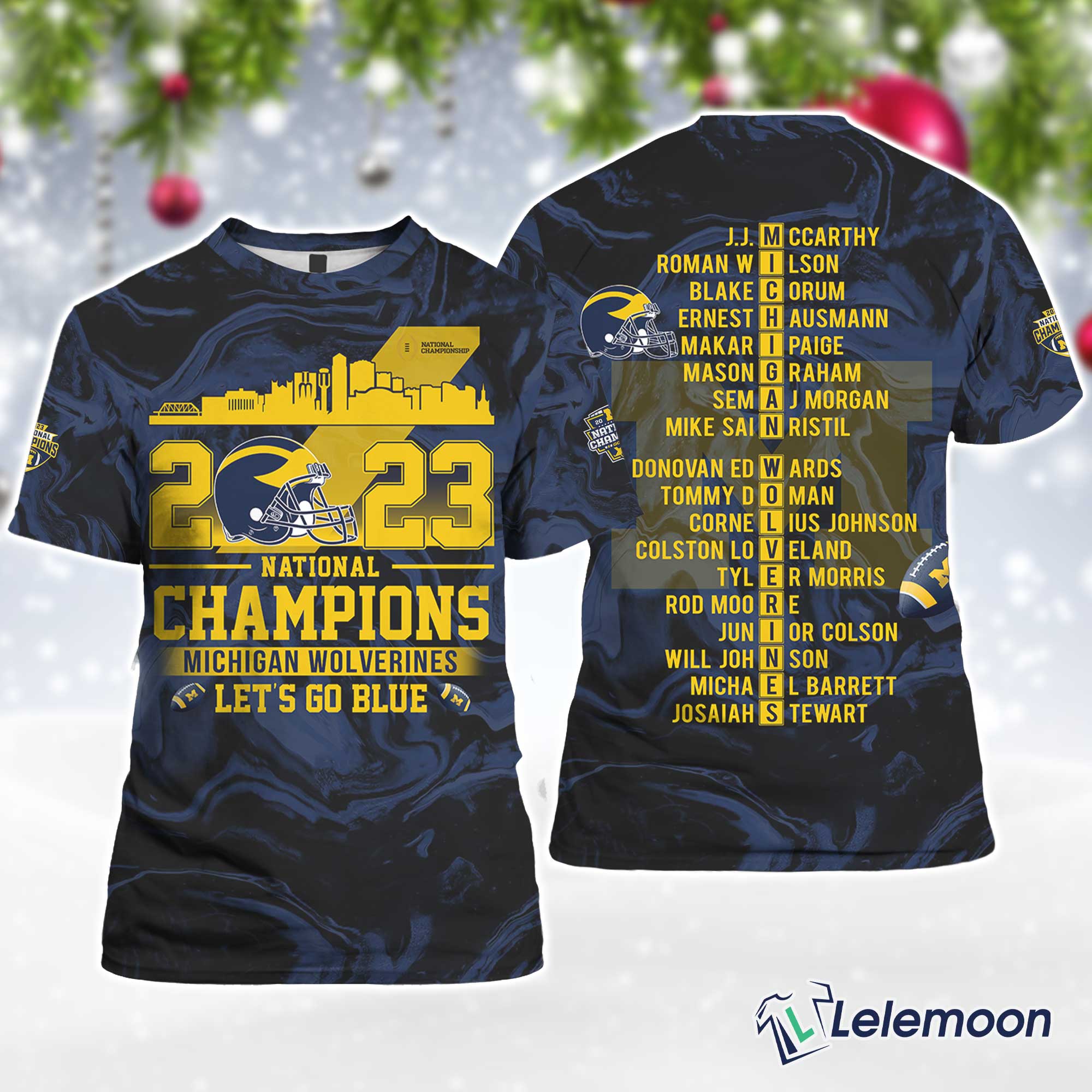 Michigan Football 2023 National Champions Let's Go Blue Shirt - Lelemoon