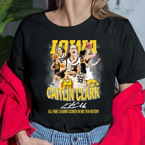 IOWA Caitlin Clark All Time Leading Scorer In Big Ten History Shirt $19.95