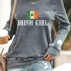 Irish Girl Printed Ireland Flag Shirt, Sweatshirt $19.95