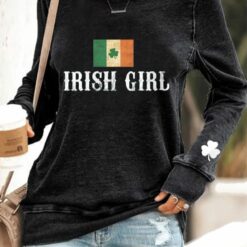 Irish Girl Printed Ireland Flag Shirt, Sweatshirt $19.95