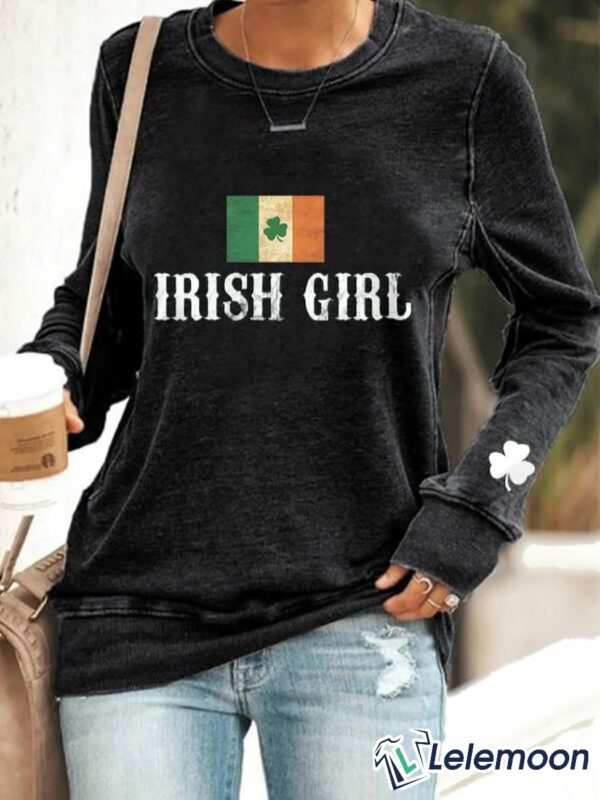 Irish Girl Printed Ireland Flag Shirt, Sweatshirt $19.95