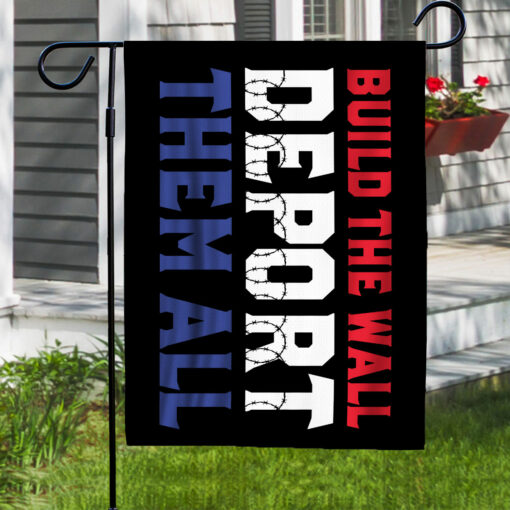 Build The Wall Deport Them All Texas Razor Wire Flag $30.95