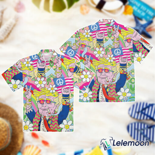 Funny Hippie Tr*mp Meme Hawaiian Shirt $36.95