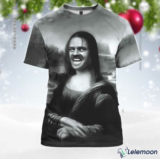 Funny Mona Lisa Art Pattern Print T-shirt $30.95