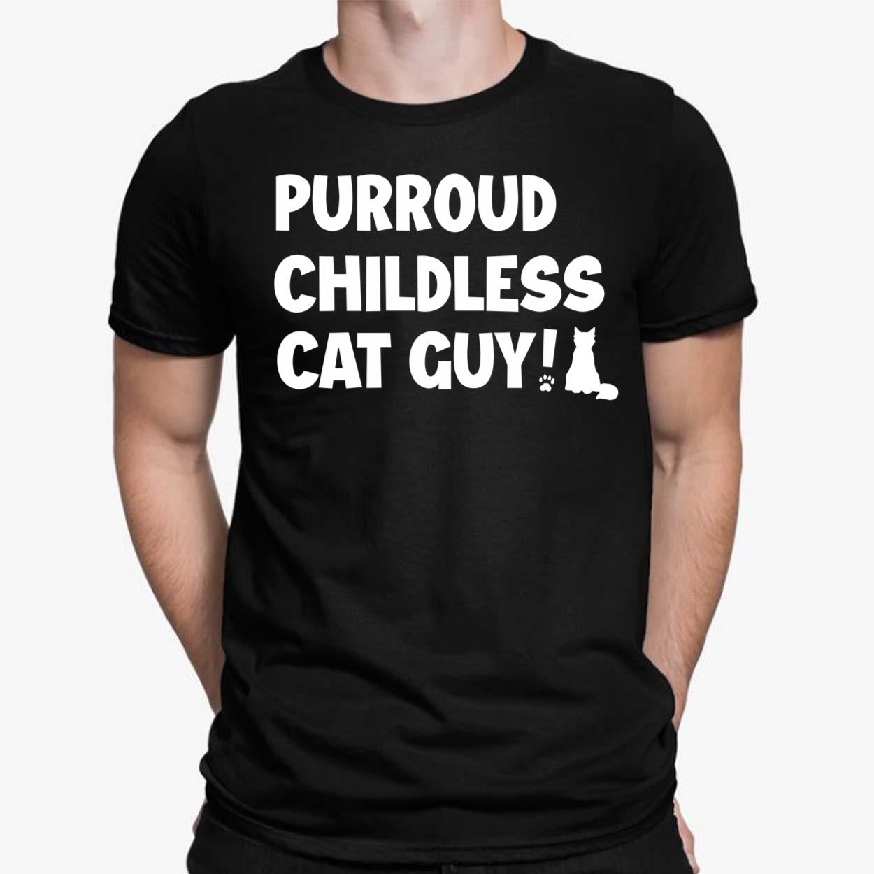 Purroud Childless Cat Guy Shirt Lelemoon