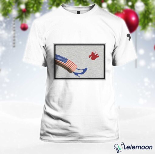 Women's Comma La and Red Hat Anti-MAGA Print V-Neck T-Shirt $30.95