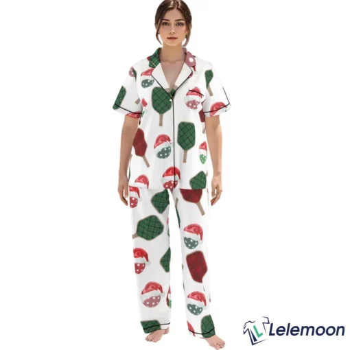 Christmas Pickleball Satin Pajama Set $49.95