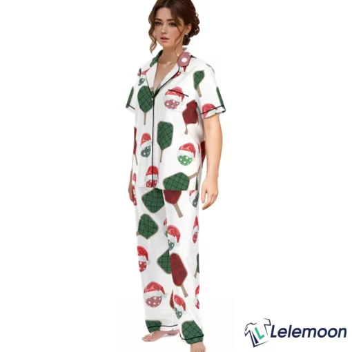 Christmas Pickleball Satin Pajama Set $49.95