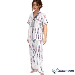 Apres Ski Champagne Print Satin Pajama Set $49.95
