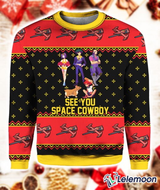 Cowboy Bebop See You Space Cowboy Christmas Ugly Sweater $41.95