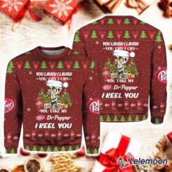 Dr Pepper I Keel You Funny Ugly Christmas Sweater $41.95