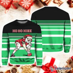 Ho Ho Hike Football Santa Ugly Christmas Sweater $41.95