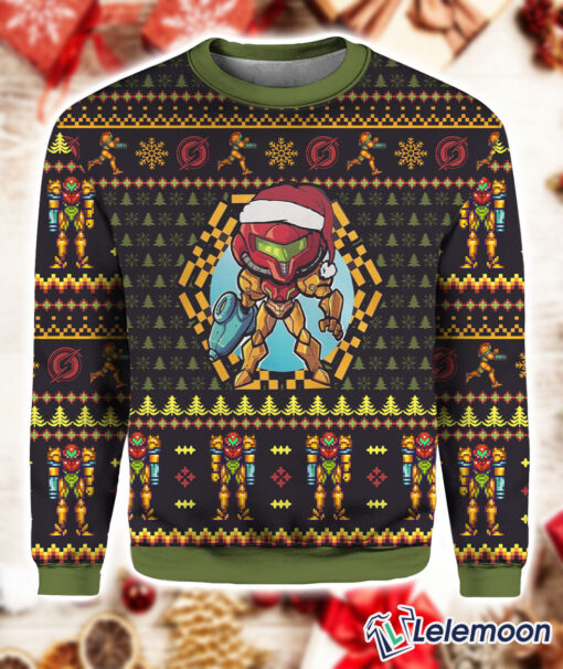 Santa Samus Aran Metroid Christmas Ugly Sweater $41.95