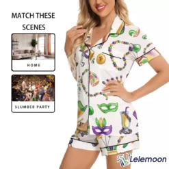 Short-Mardi Gras New Orleans Pajama Set