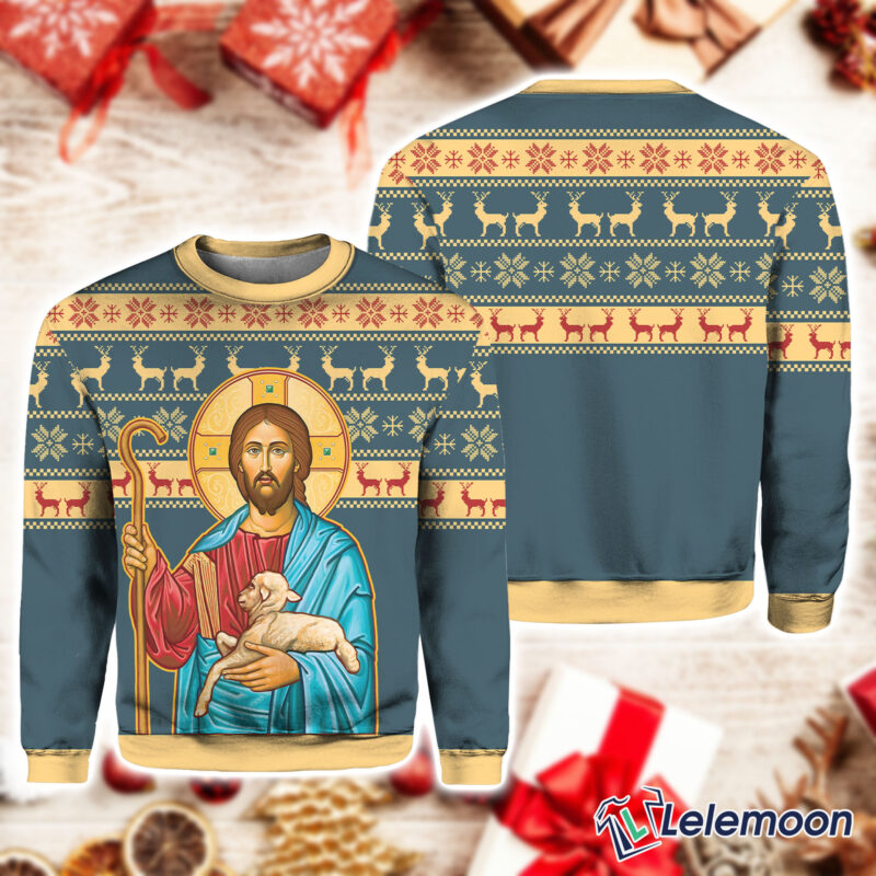 The Good Shepherd Artwork Christmas Sweater The Good Shepherd Artwork Christmas Sweater $41.95