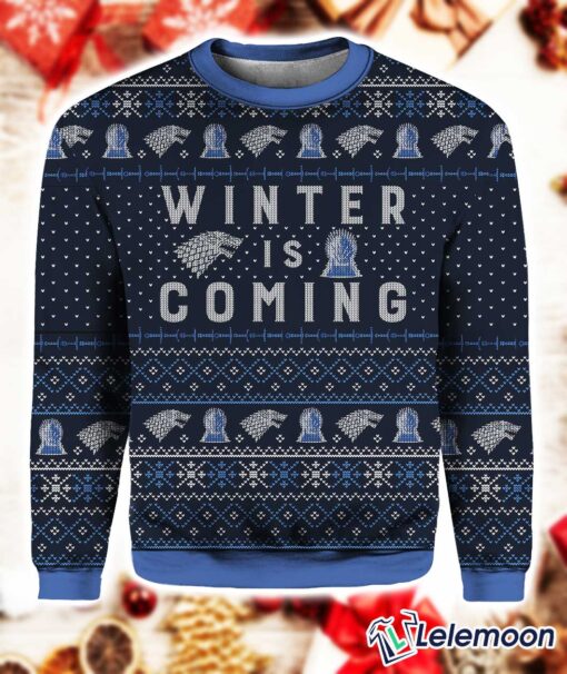 Winter is coming Game of Throne Christmas Ugly Sweater $41.95