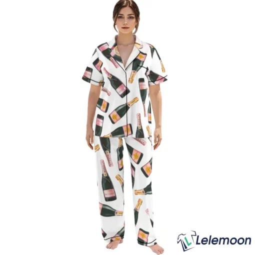 Long Champagne Bottle Pajama Set $49.95