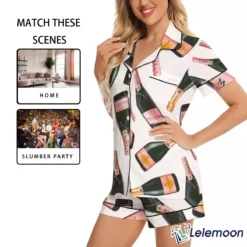 Short Champagne Bottle Pajama Set