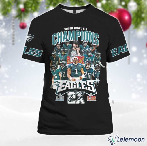 Black Super Bowl LIX Champions Eagle 3D Shirt $30.95