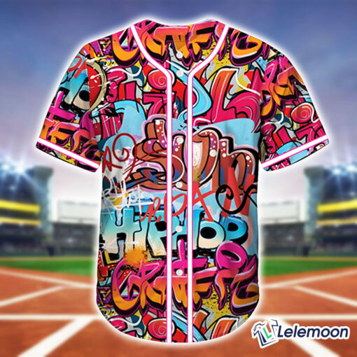 Custom Name 90s Party Street Baseball Jersey $36.95