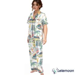 Jurassic Dinosaur Park Satin Pajama Set $49.95