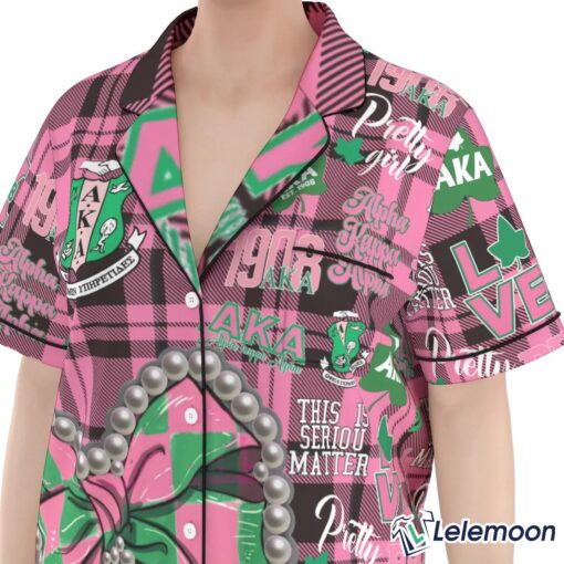 Long AKA Alpha Kappa Alpha This Is Serious Matter Pajama Set $49.95