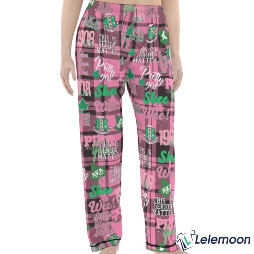Long AKA Alpha Kappa Alpha This Is Serious Matter Pajama Set $49.95