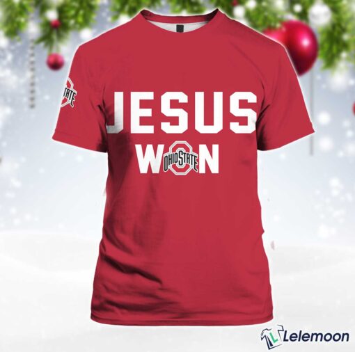 Ohi Stat Football Jesus Won 2024 National Champions Shirt $30.95