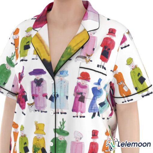 WHITE Queen Elizabeth II Rainbow Pajama Set $49.95