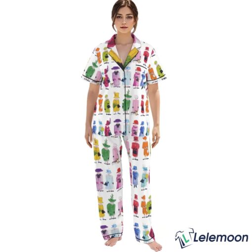 WHITE Queen Elizabeth II Rainbow Pajama Set $49.95