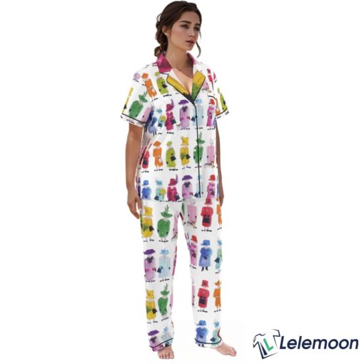WHITE Queen Elizabeth II Rainbow Pajama Set $49.95