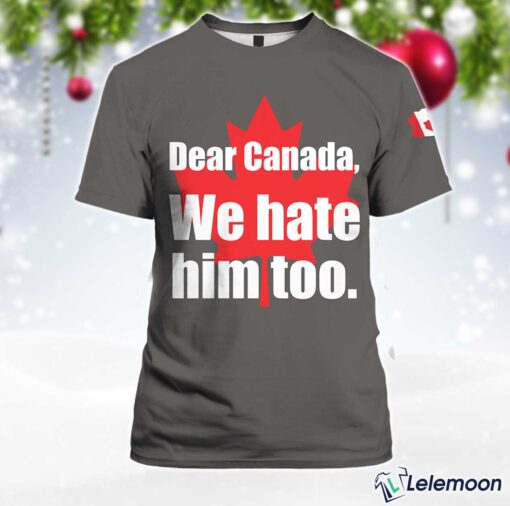 GRAY Women's Retro Dear Canada We Hate Him Too Print T-Shirt $30.95